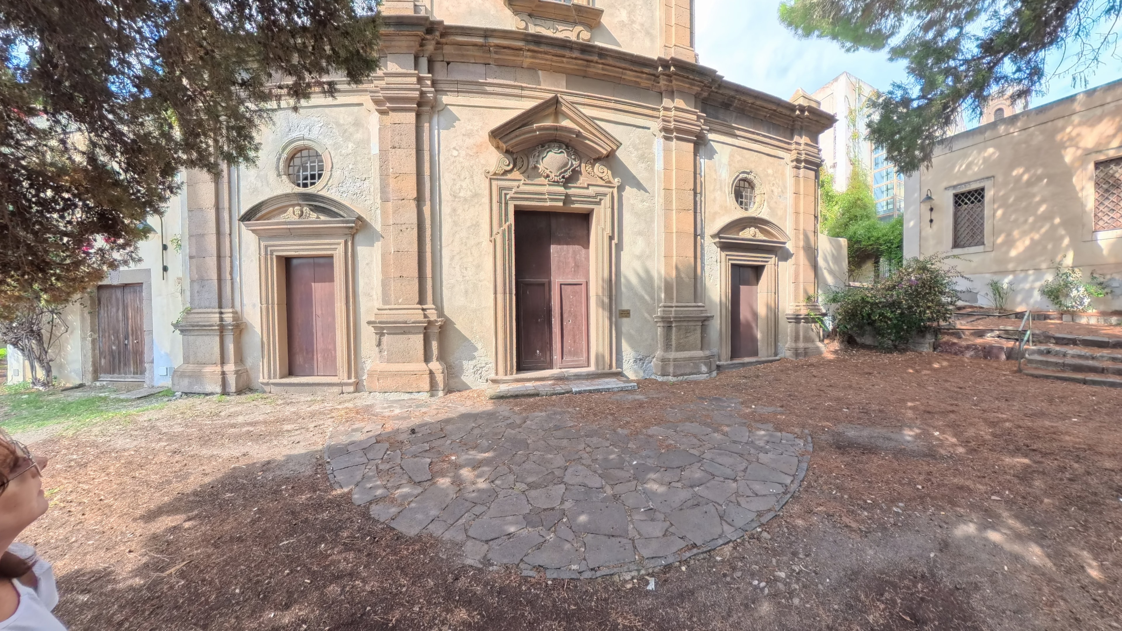 Historic church courtyard in Sicily