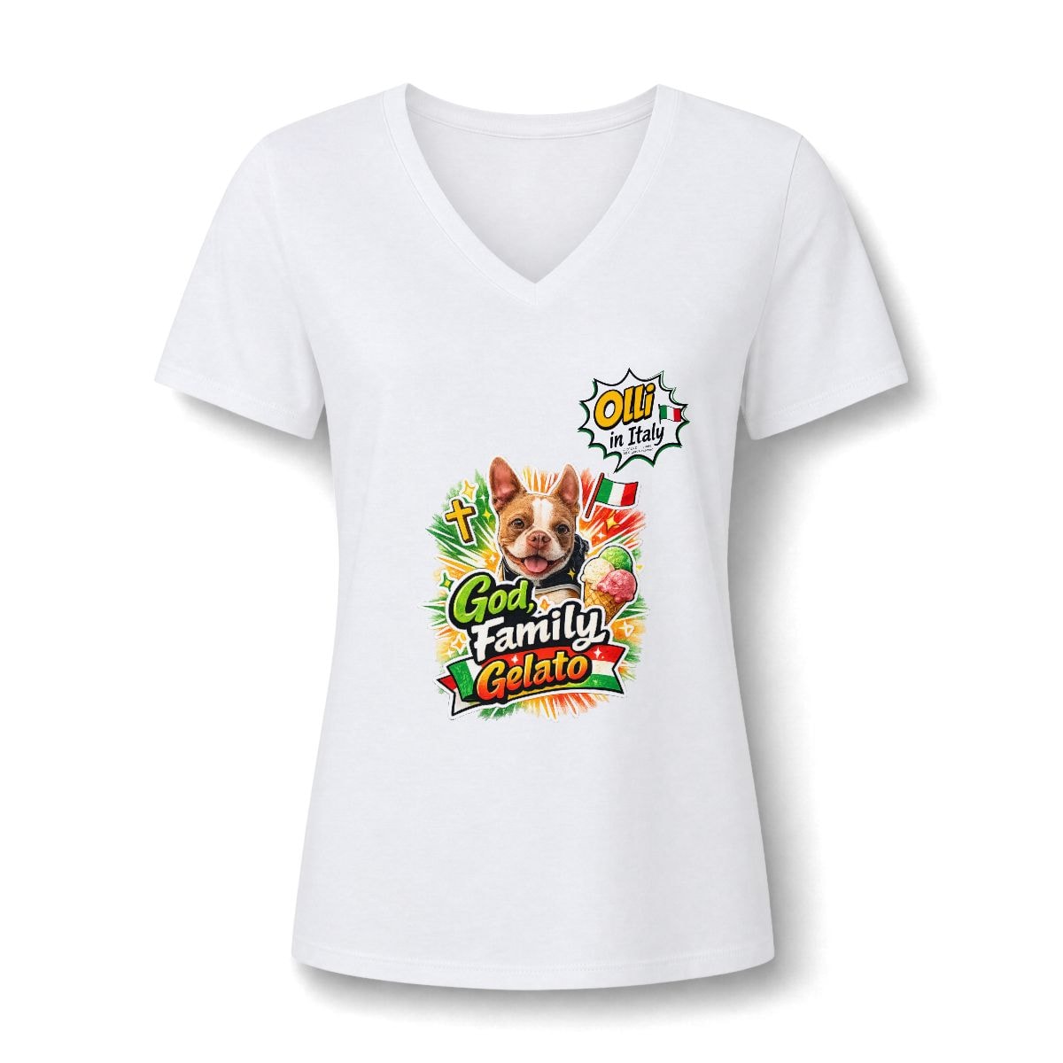 Family Gelato Dog V-Neck Tee