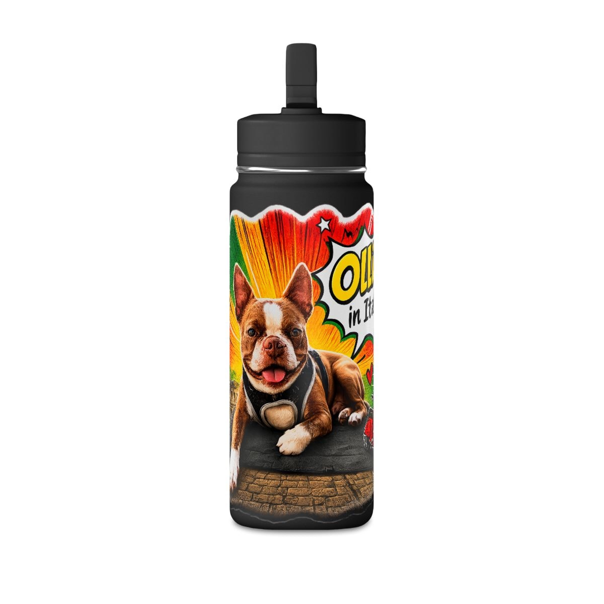Boston Terrier Pop Art Water Bottle