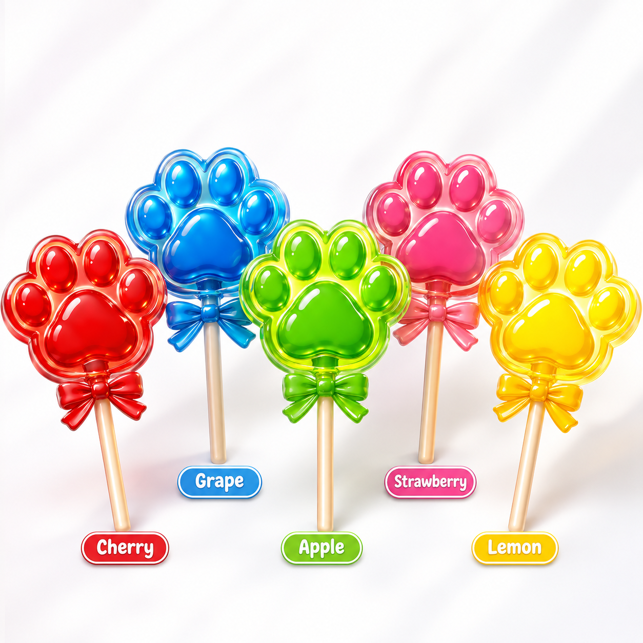 Olli Lolli Pawps — set of 5 candy lollipops